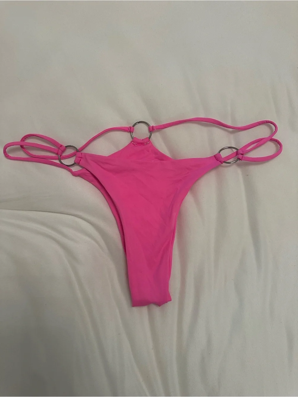 Frankies Bikinis Kailyn Skimpy String Bikini Bottom in Pink Punch